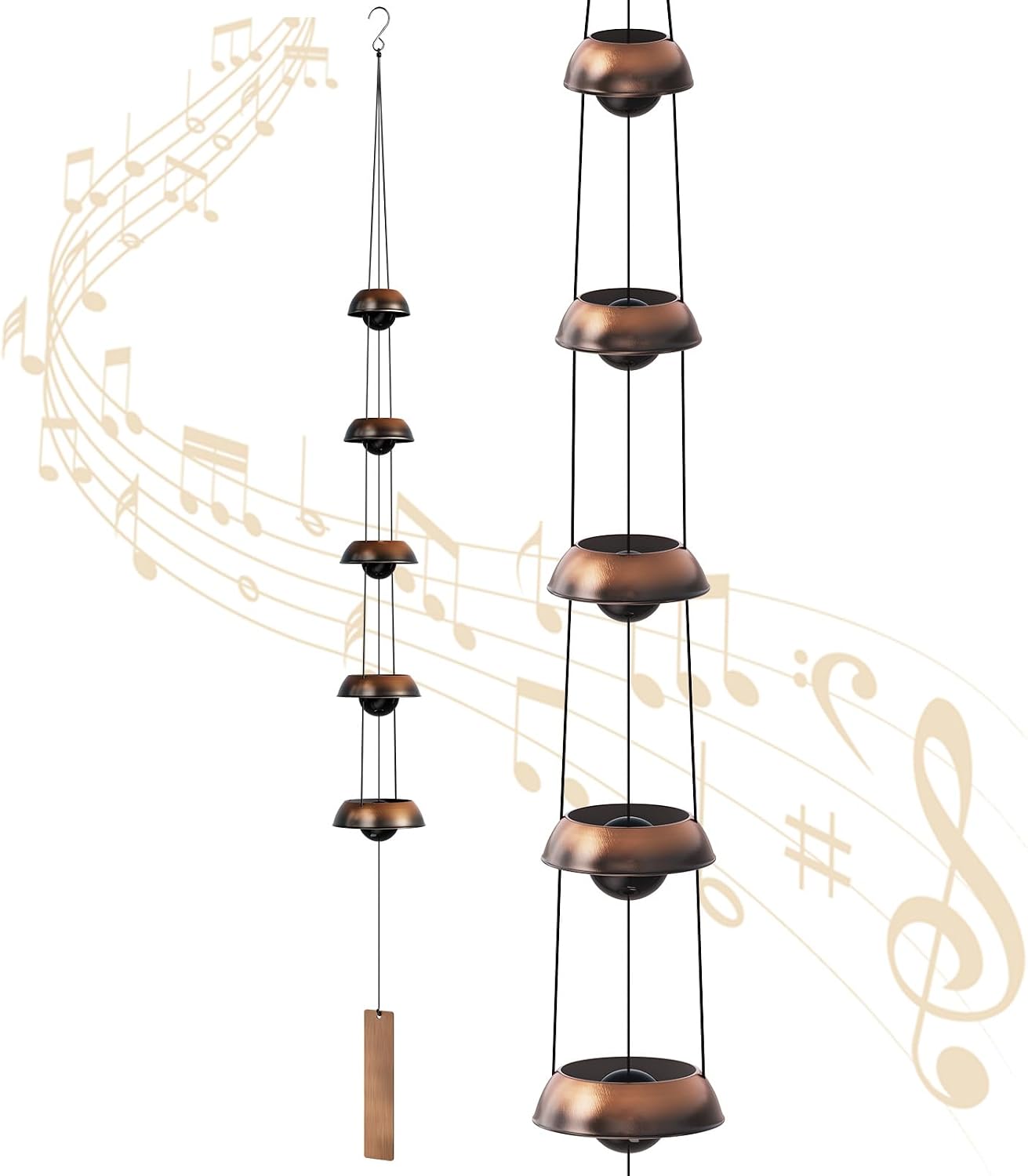 Campanillas viento cobre 36" exterior Feng Shui