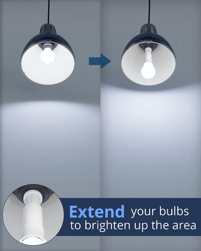 Extensor enchufe luz E26 4 niveles 8-11cm adaptador E26/E27