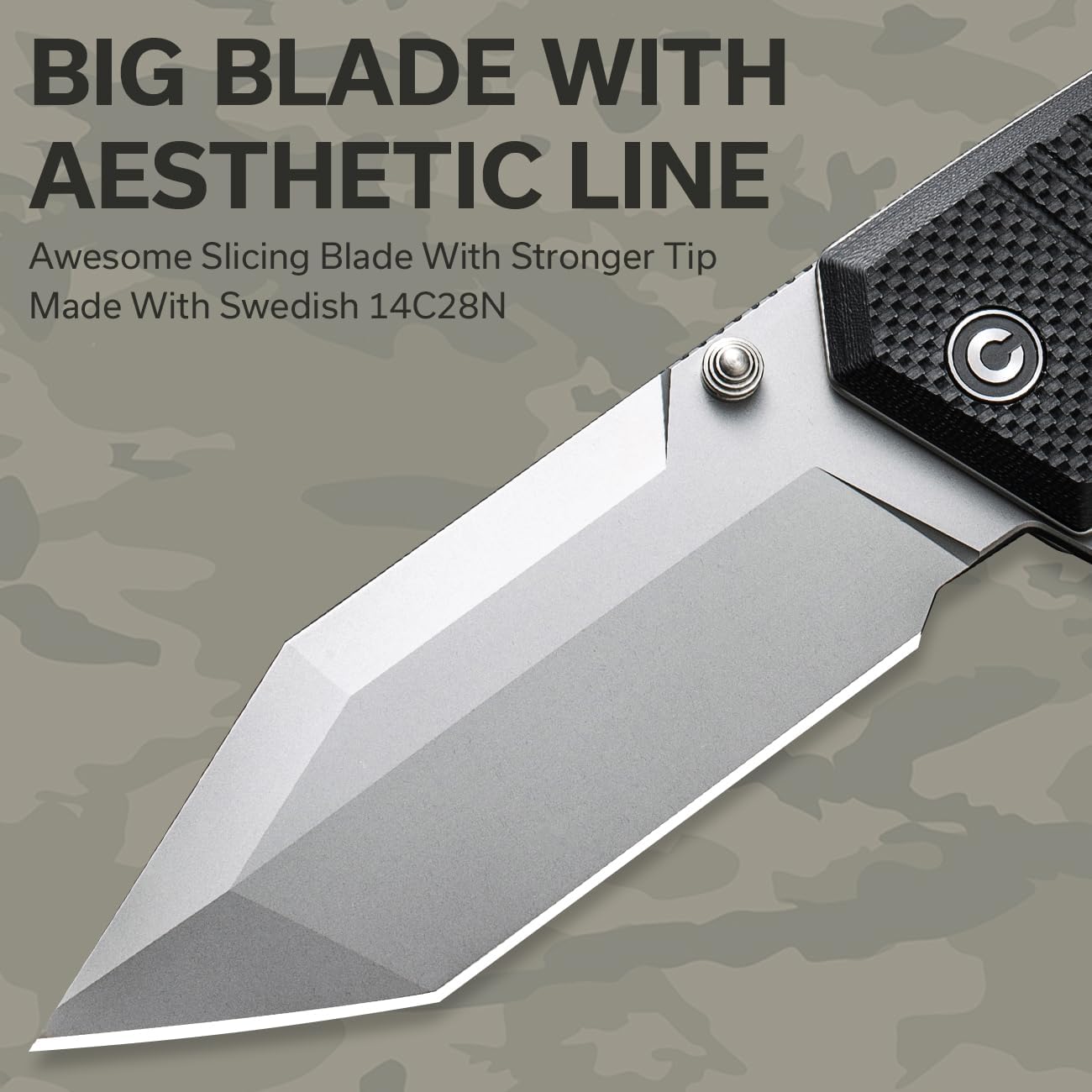 Navaja bolsillo EDC cuchillo plegable 3.98pulg G10 bloqueo