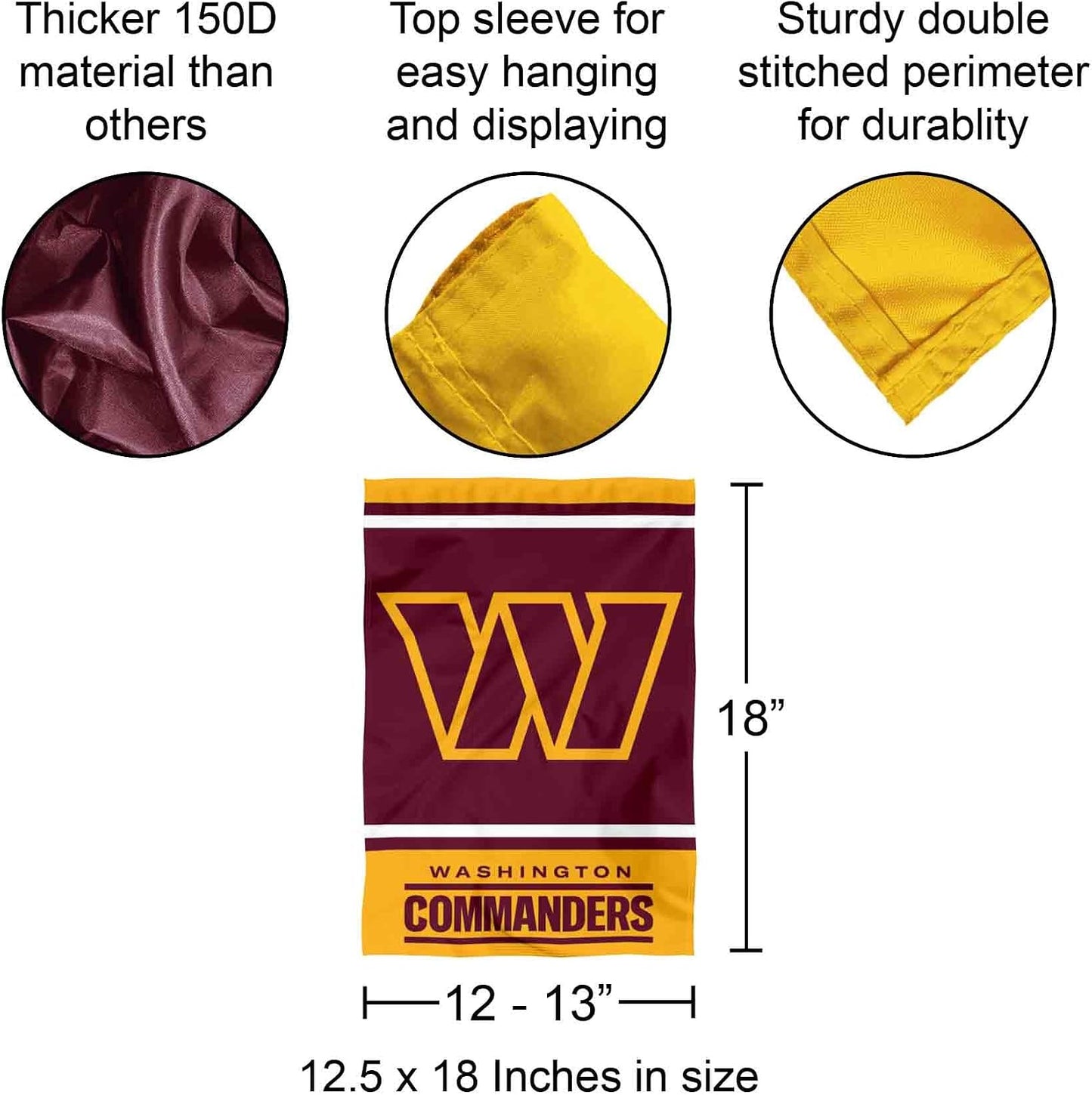 Bandera jardín Washington Commanders doble cara