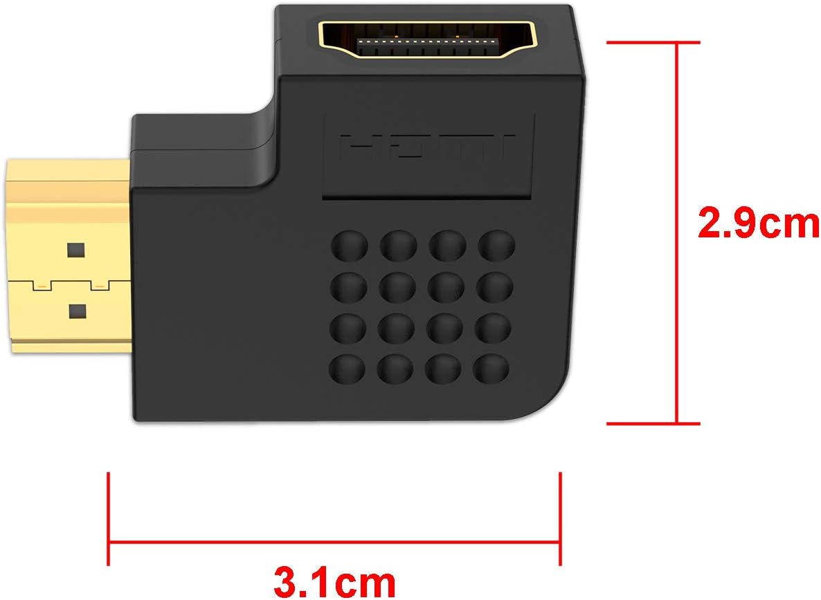 Adaptador HDMI 90/270 grados 4 pzas macho hembra 4K