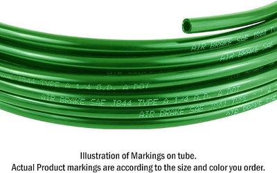 Tubo freno aire nylon SAE J844 verde 1/2" OD x 50' aprobado