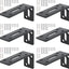 6 Soportes L Negro Ranurado 3-1/5x1-5/9 Pulg