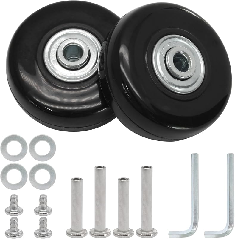 2 Ruedas Equipaje Repuesto 1.969pulg x 0.709pulg Goma Negra