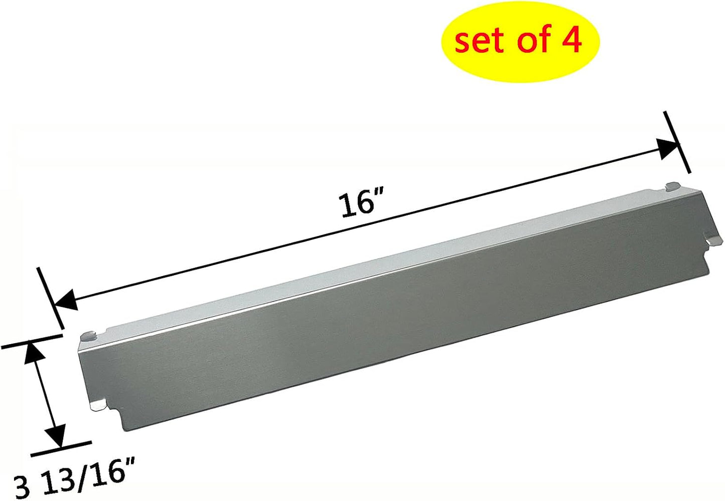 Placa térmica acero inox 4unid 16x3 13/16" repuesto