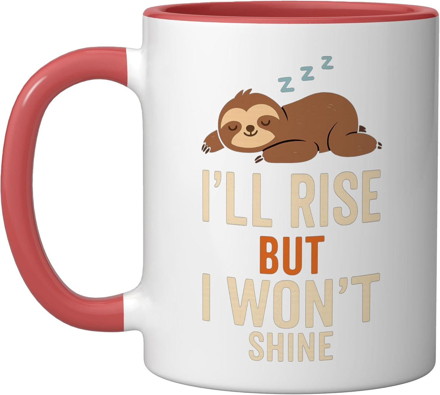 Taza Cerámica Dibujo Sloth Roja/Blanca