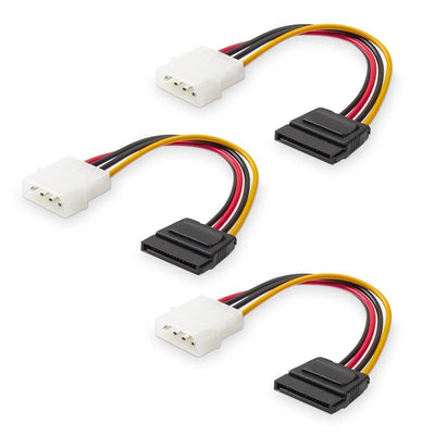 3 Cables Molex a SATA 4pines 6pulg