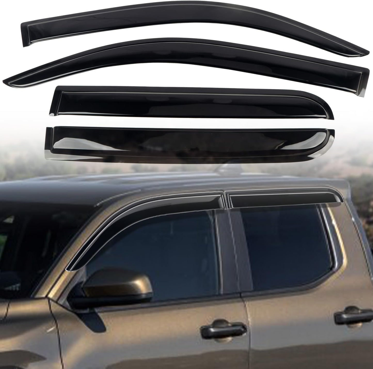 Visera sol coche Toyota Tacoma 4dr 4ª gen 4 Pzas Negro