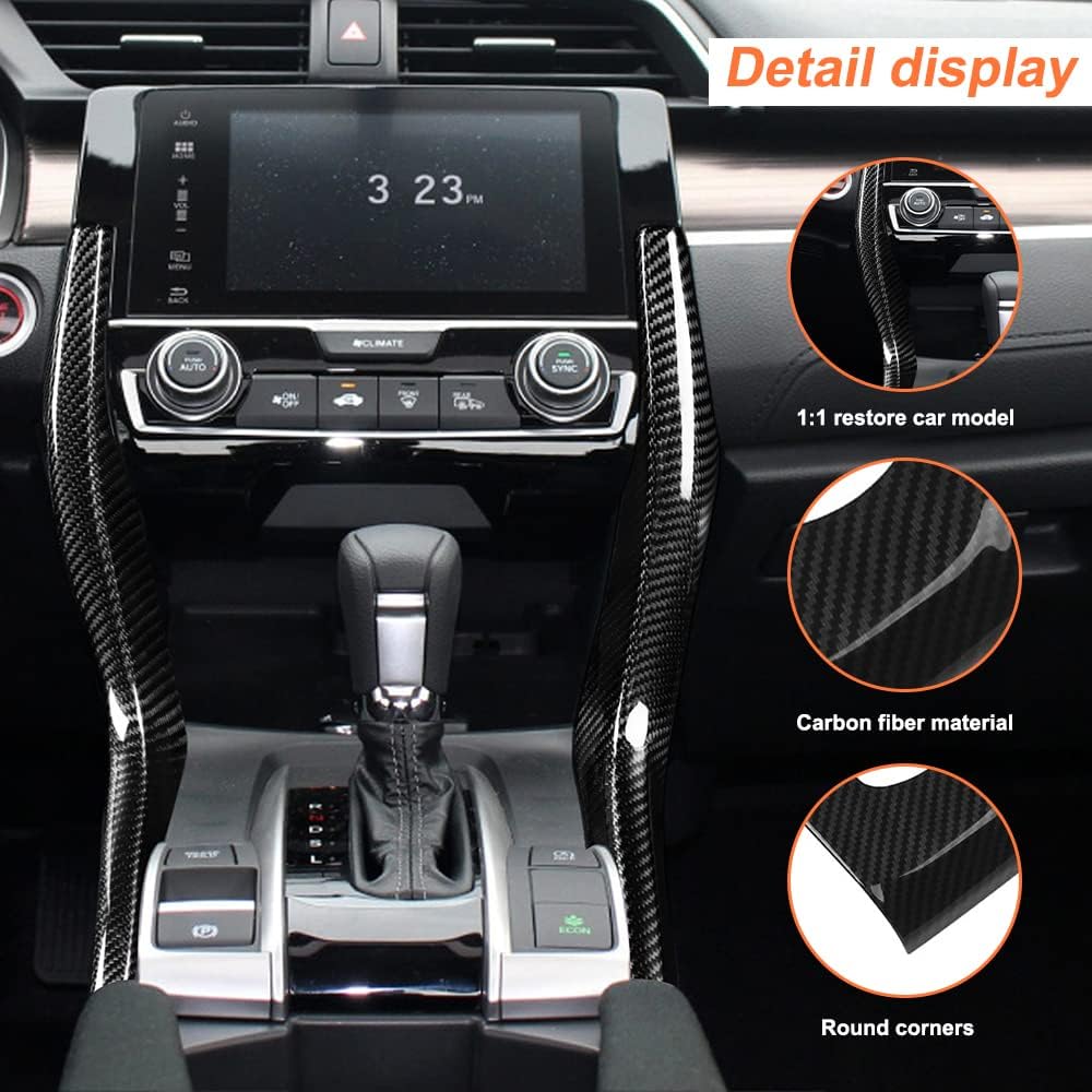 Cubierta consola central Honda Civic 10ª gen fibra carbono