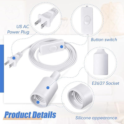 10 Cables Luz Colgante con Interruptor E26 E27 9.8pies