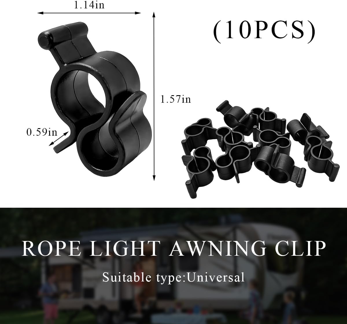10 Pzas Clip Toldo con Luz Cuerda Gancho Plástico Durable