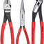 Set 3 Pzas Alicates Nariz Larga Diagonal Cocodrilo Rojo