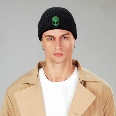 Gorro invierno tejido alienígenas negro