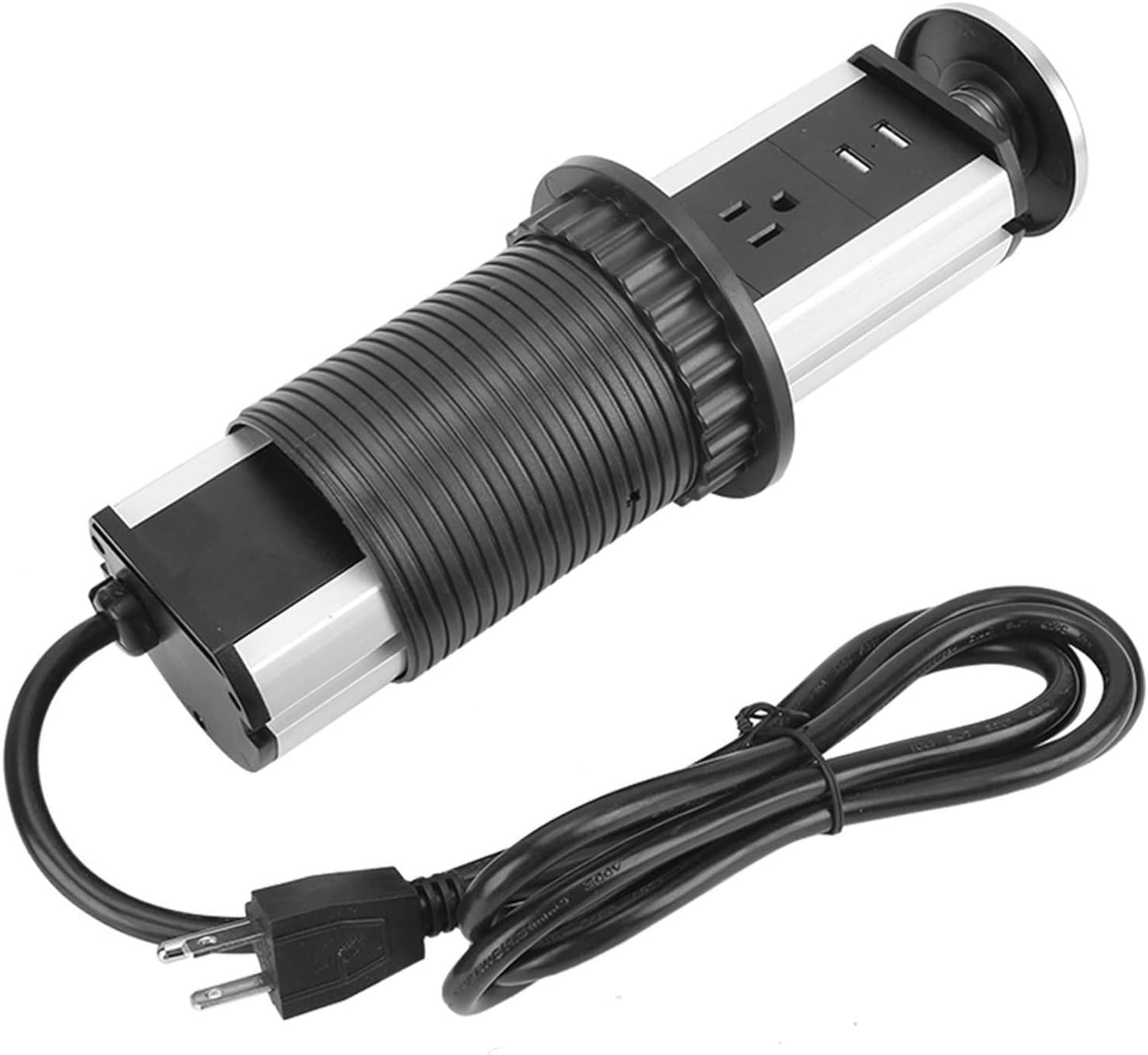 Regleta empotrada 3 enchufes USA 2 USB para cocina oficina