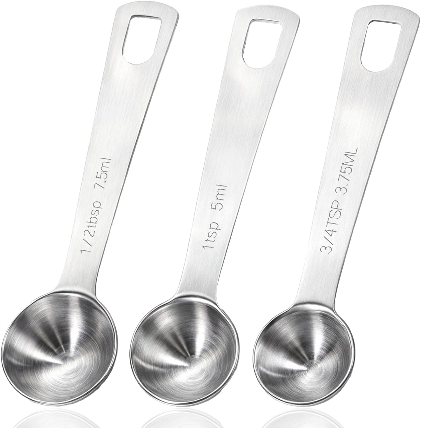 3 Cucharas Medidoras Acero Inox 0.1-0.3oz