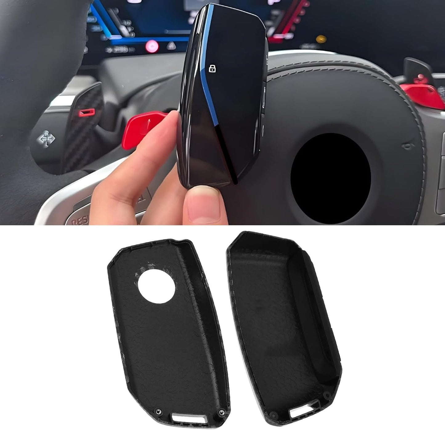 Funda llavero auto comp BMW IX I5 I7 2023-24 fibra carbono