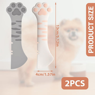 2 Pzas Cuchara y Espátula Silicona para Gatos y Perros