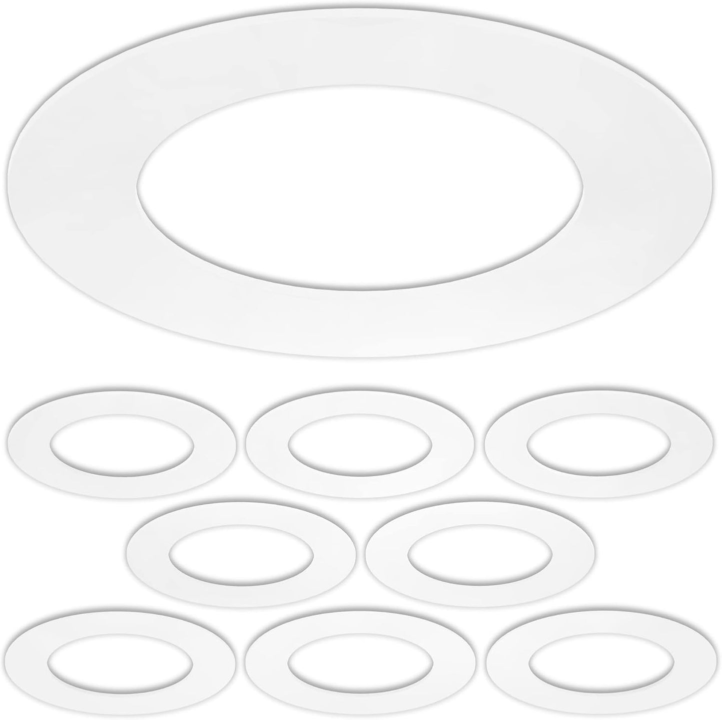 Pack 8 anillos acabado blanco brillante para lata empotrada 4pulg