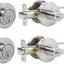 Set cerraduras puerta exterior con llave níquel satinado