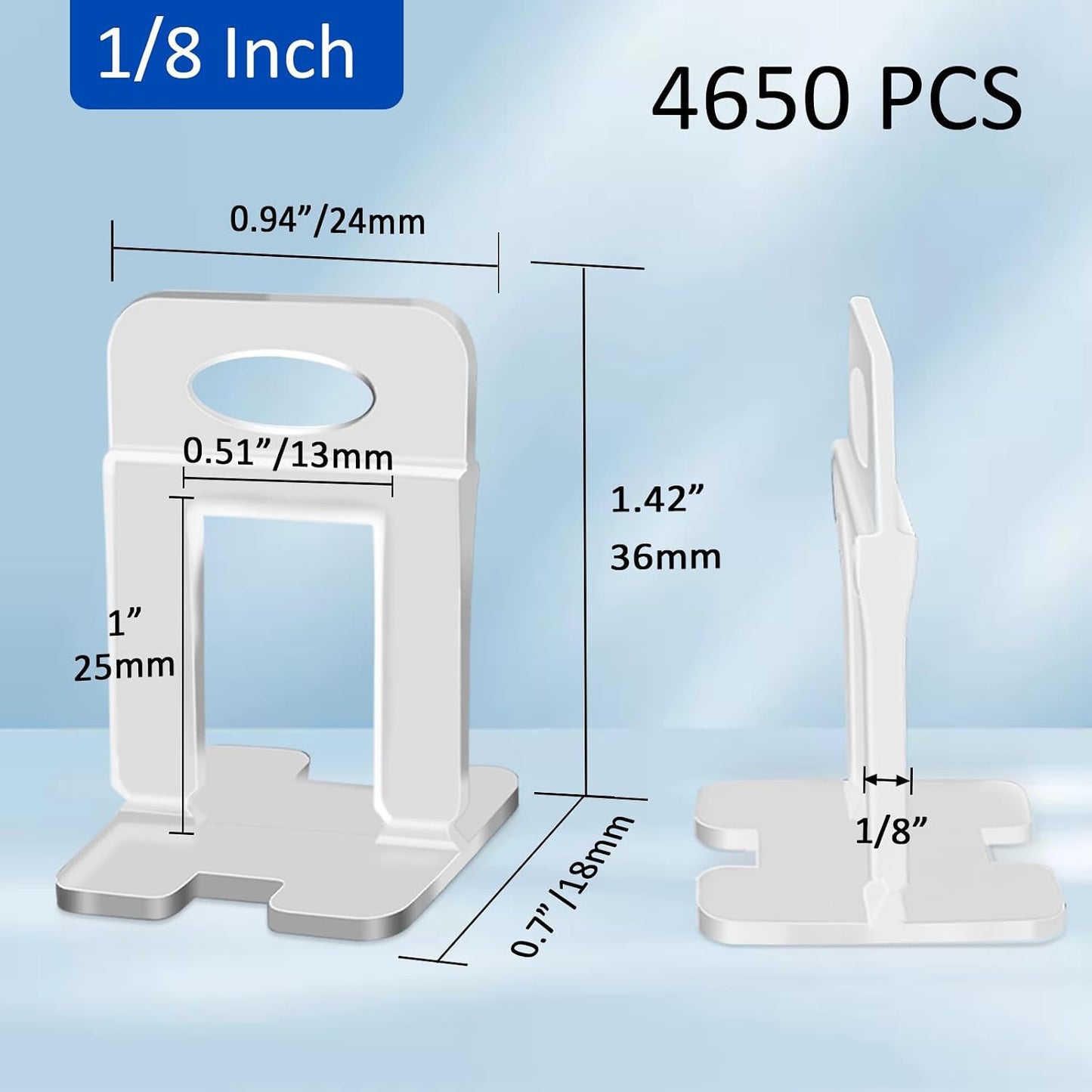 Sistema nivelación azulejos 4650 clips 1/8pulg