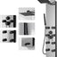 Panel ducha multifunción acero inox negro con lluvia