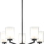 Candelabro negro 5 luces doble cristal ajustable comedor