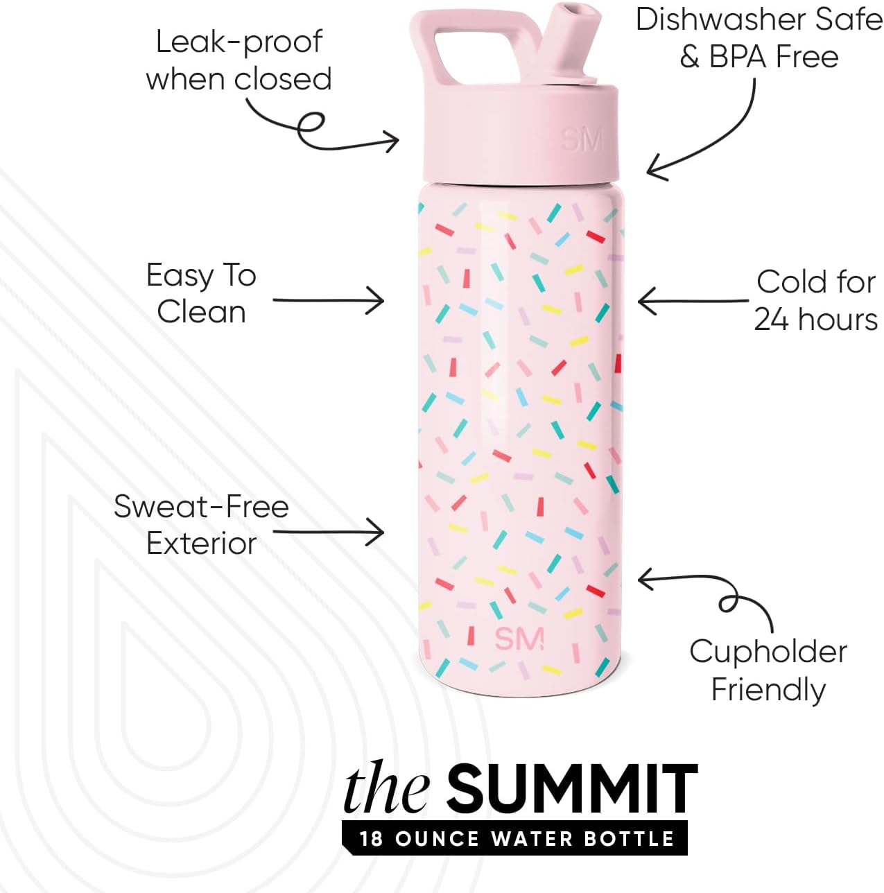 Botella agua niños Summit con pajilla 18oz acero inox