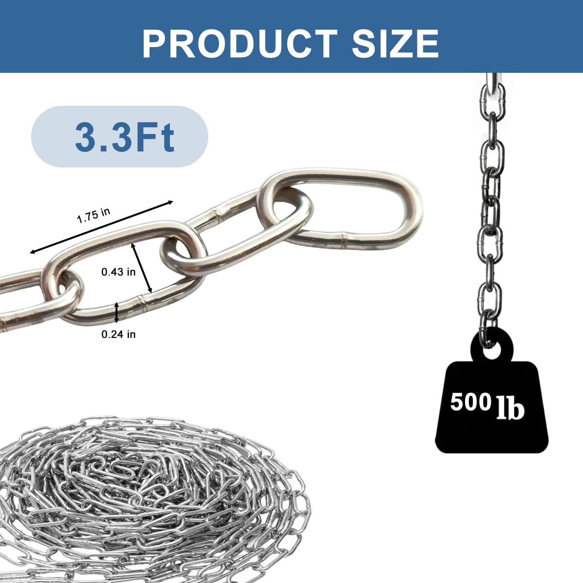 Cadena seguridad 1/4" acero endurecido para mascotas