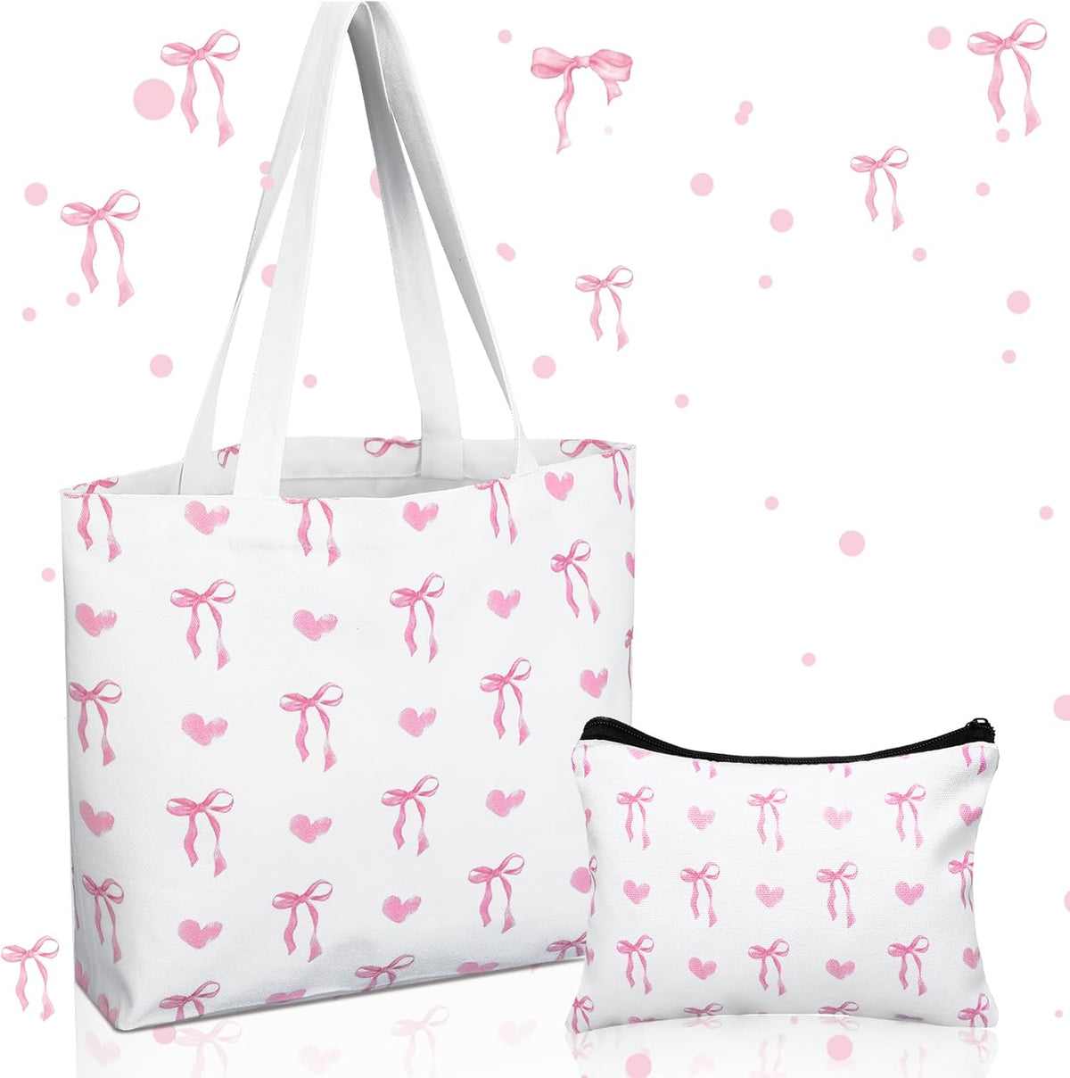 2 Bolsas Lona con Bolsa Maquillaje Reutilizables Regalo Navidad