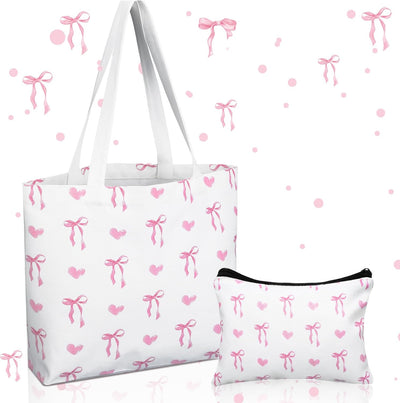 2 Bolsas Lona con Bolsa Maquillaje Reutilizables Regalo Navidad