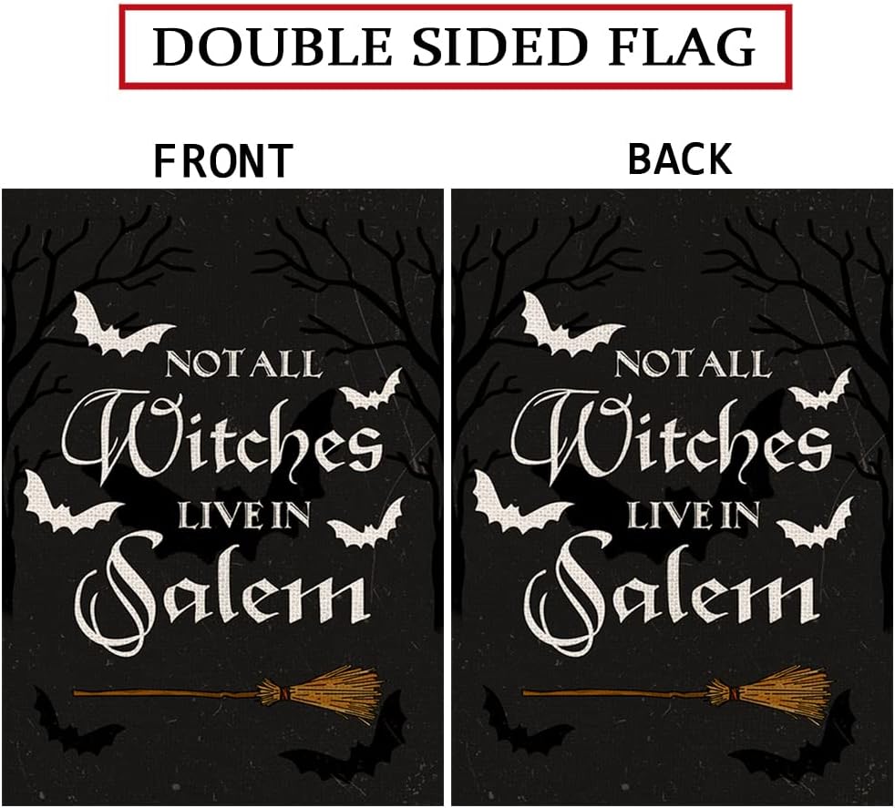 Bandera Halloween doble cara texto inglés para patio exterior