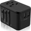 Adaptador USB-C y 2 USB-A salida CA mundial negro