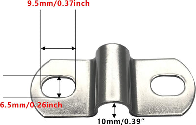 Clip correa tubo acero inox soporte U 0.39pulg resistente 20