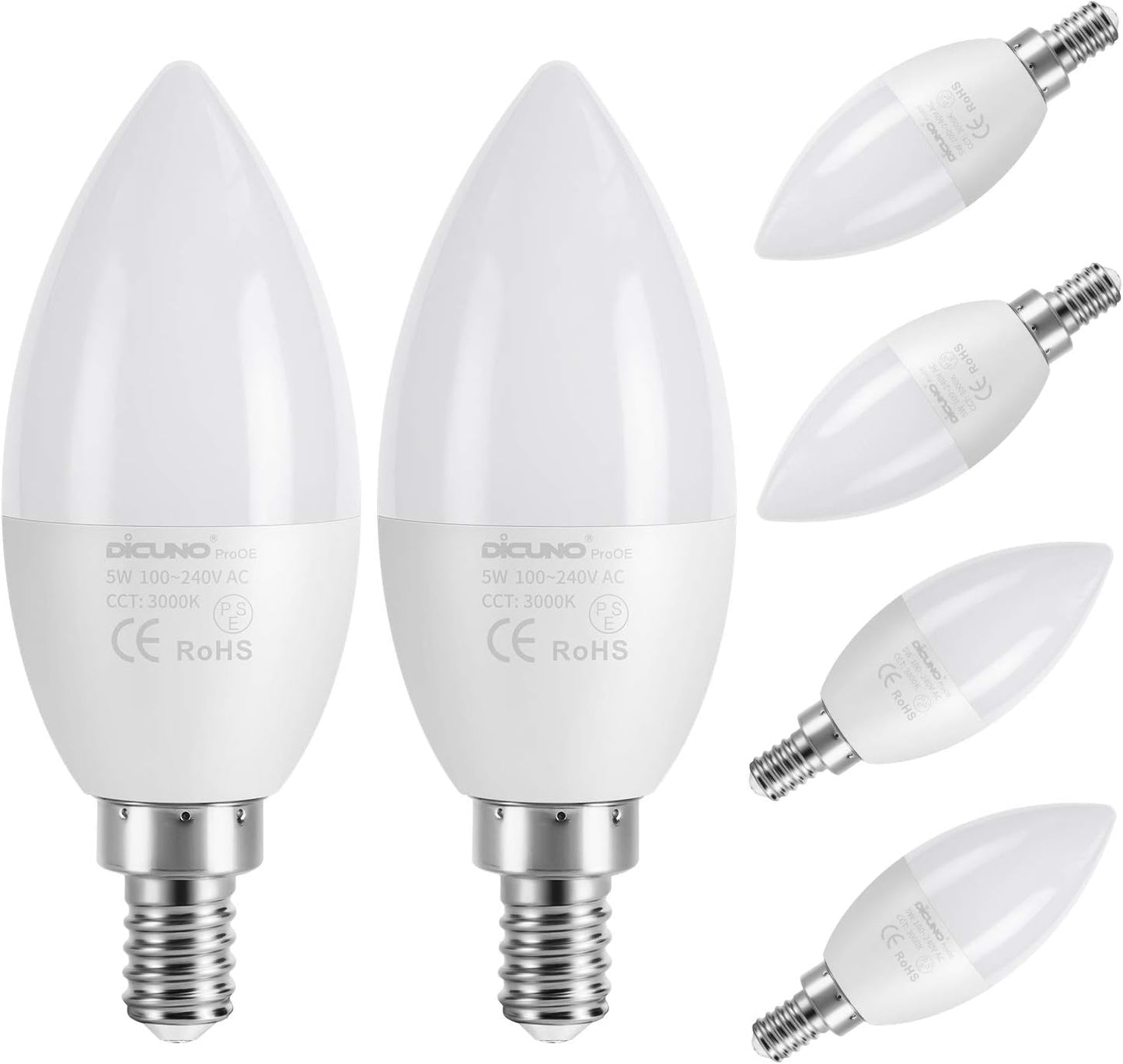 Bombilla LED candelabro 5W 3000K blanco cálido