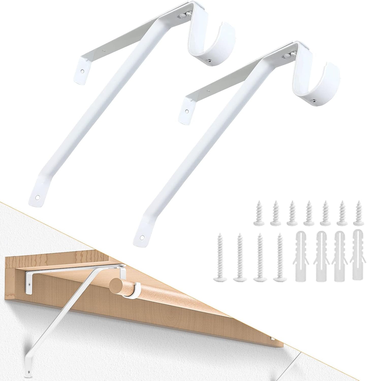 Soporte barra armario ajustable para tacos 3/4pulg set 2