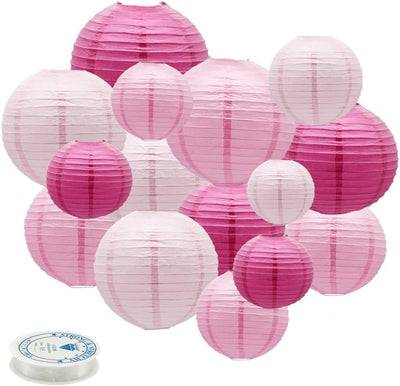 15 Faroles Redondos Papel Colgantes para Fiesta