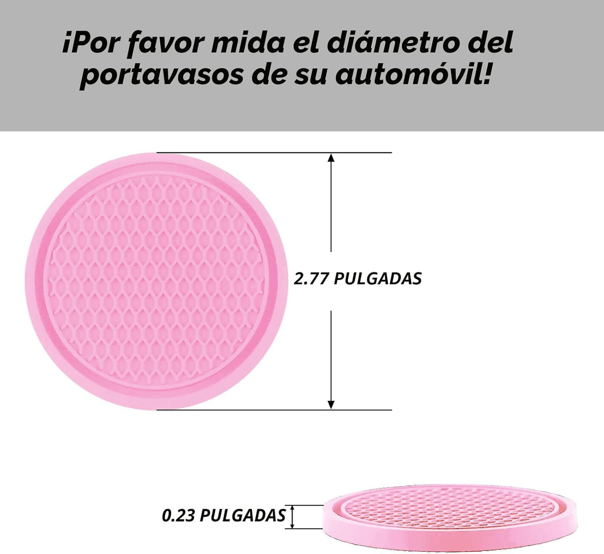 Portavasos auto 4 unidades antideslizantes silicona rosa