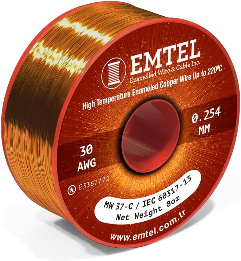 Alambre magnético esmaltado cobre 30 awg 505m para motor