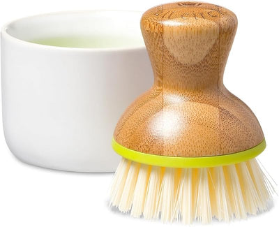 Despachador jabón cerámica con esponja blanco