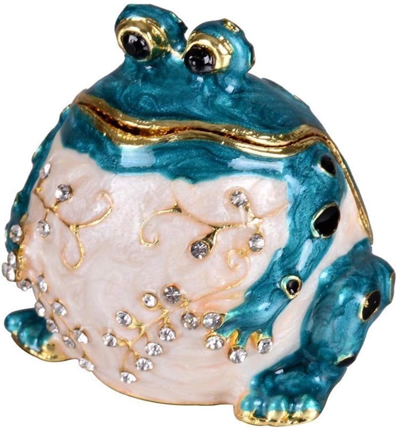 Joyero bisagras rana con figuras coleccionables de cristal