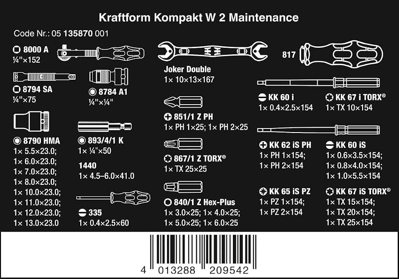 Set 35 Pzas Mantenimiento Kraftform Kompakt W 2
