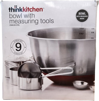 Set 9 Pzas Tazón Acero Inox con Herramientas Medición