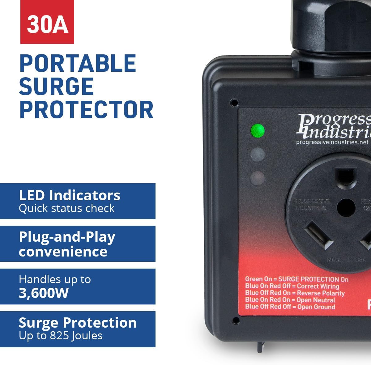 Protector sobretensiones vehículos recreativos 30A negro