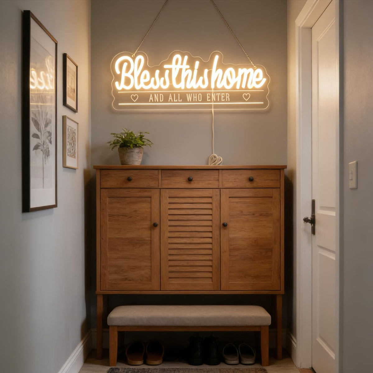 Letrero neón decorativo para hogar con texto en inglés