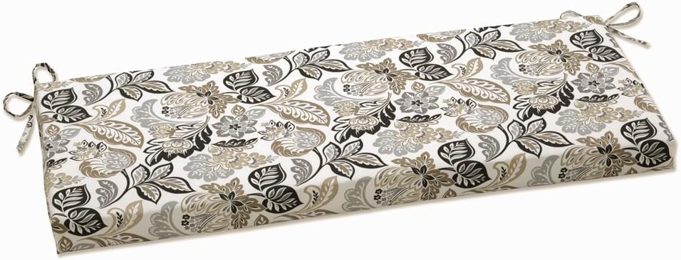 Cojín floral sofá 18x45" resistente negro/bronceado