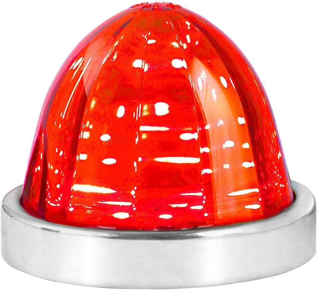 Luz de giro 18 LED bisel acero inox rojo