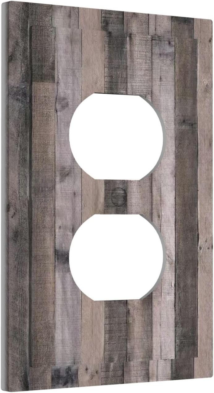 Cubiertas tomacorriente madera gris rústica estilo granja