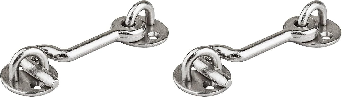 Gancho privacidad puerta corredera 4pulg níquel satinado set 2