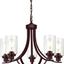 Candelabro contemporáneo 5 luces vidrio transparente bronce