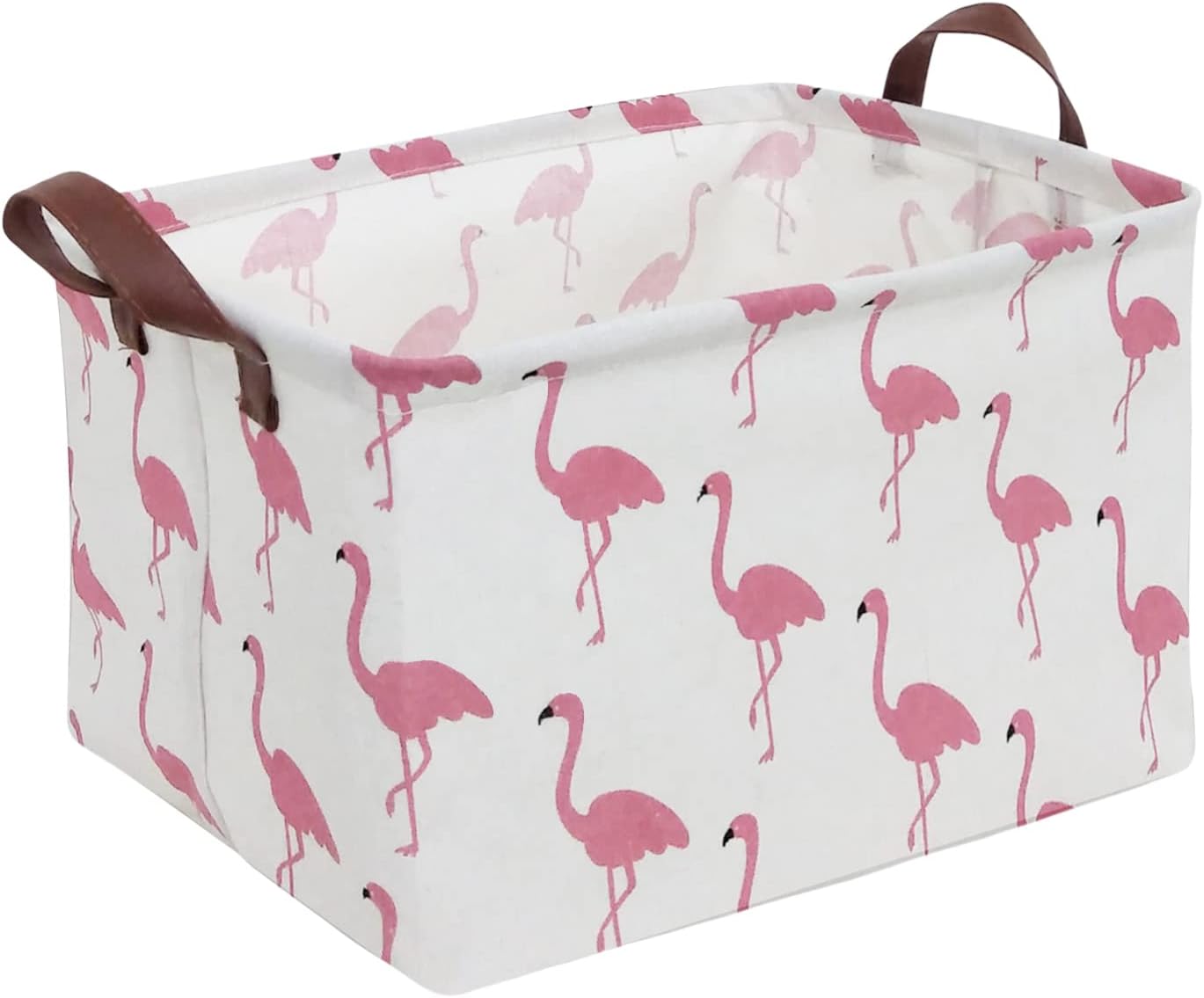 Cesta almacenamiento rectangular plegable con asas